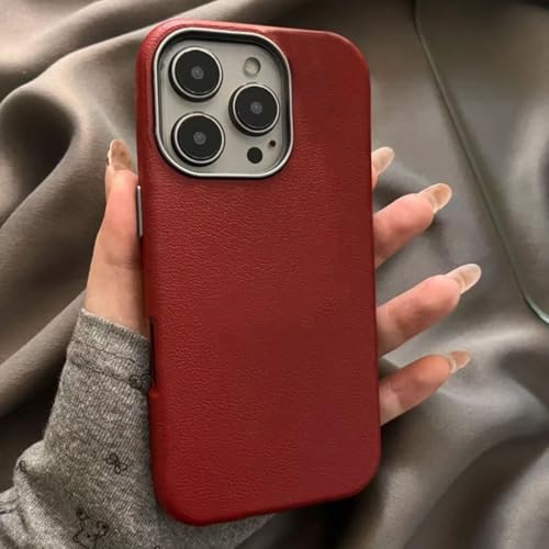Coque retro rouge vin pour iPhone 16 15 14 13 12 Pro Max et Plus - 5