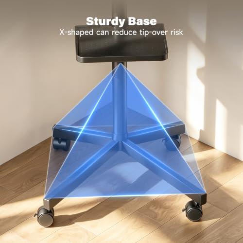 Image of XINLEI Mobile TV Stand on Wheels with Shelf Rolling for 21-65 Inch TV