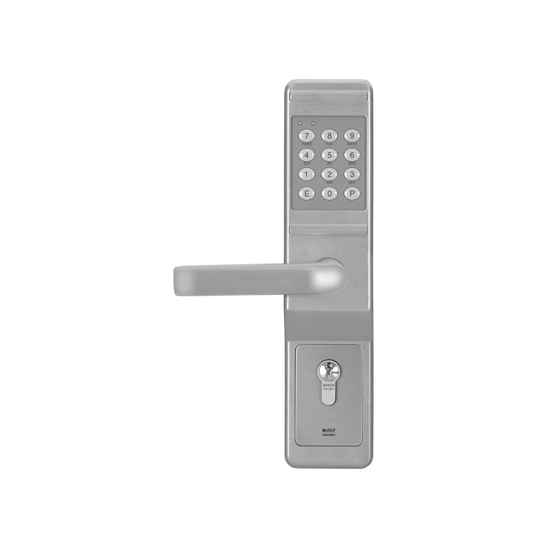 ASSA ABLOY 49511 8MM VIERKANT FREILAUF AUSF.A, Türcodebeschlag ‎495118-93B87, Grauweiß (RAL 9002), 1.000.000 unterschiedliche Codevarianten möglich, Geistiger Verschluss