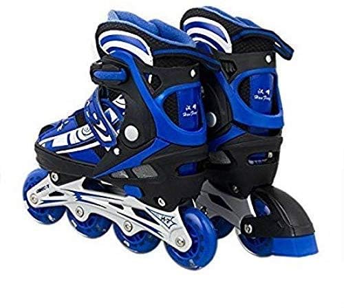 Image of Inline Skating Shoes for Kids - Adjustable Skating Shoes Inliner 4 Wheeler Roller SkatingShoes | InlineSkates for Boys 10 to 14 Years with Liner Boot | SkatingShoes Inline Kit [ Multi Colour ]