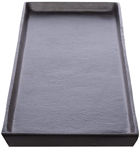 Brandsseller Deko-Tablett 44,5x12,5 cm Deko-Teller Dekoschale Aluminium Schwarz Rechteckig
