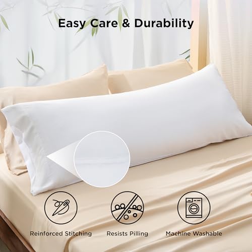Image of Bedsure PureWoven Body Long Pillowcase, 100% Rayon Derived from Bamboo