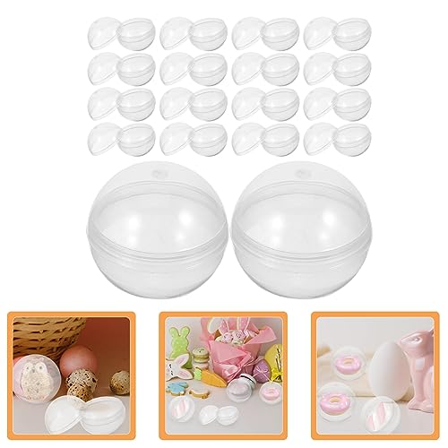 Homoyoyo 100pcs Fillable Transparent Ball Ornament Bauble, Christmas tree decorations Baubles Clear Plastic Fillable Baubles - Image 3