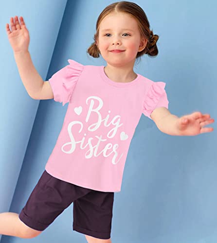 Big Sister Shirt for Toddler Baby Girl Outfits Promoted to Big Sis Announcement T-Shirt Toddler Girls Gifts3