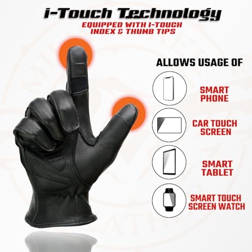 Image of Milwaukee Leather Women's US Deerskin Leather Full Finger Driving Motorcycle Hand Gloves