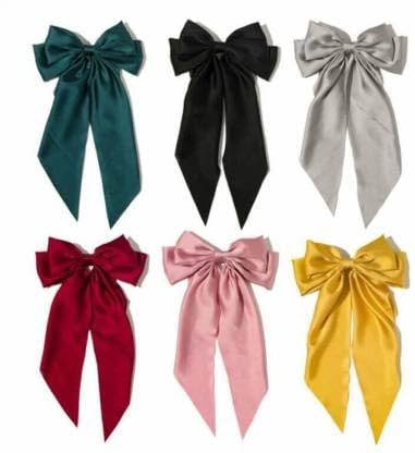 NANDANA COLLECTIONS 3 Pieces Large Satin Hair Bows for Girls Silk-Stylish French Bow (Random Color) Hair Clip (Multicolor) (B0CTQWLZ8D) Amazon Price History, Amazon Price Tracker