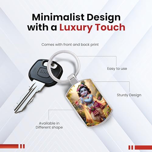 Image of Stylish Metal Keychains with Permanent Glossy Print - Inspirational Quotes & Spiritual Designs - Perfect Key chains for loved ones, Personal Use, Gifts & Return Gifts
