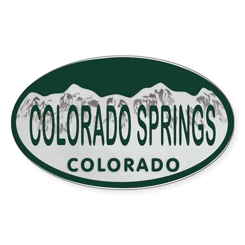 CafePress Colorado Springs Colo License Plate Oval Car Bumper Sticker