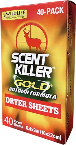 Wildlife Research Scent Killer Gold Autumn Formula Dryer Sheets for Hunting Pack of 40