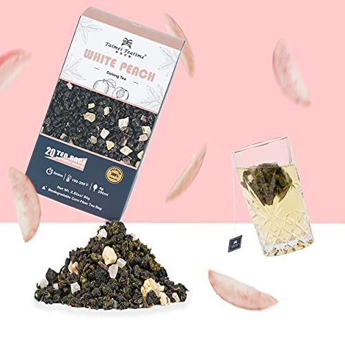 Taimei Teatime White Peach Oolong Tea Bags Loose Leaf (20Ct), Premium Natural Fruit Tea From Germany,Medium Caffeine,Brew Hot Or Iced Tea #TOP6