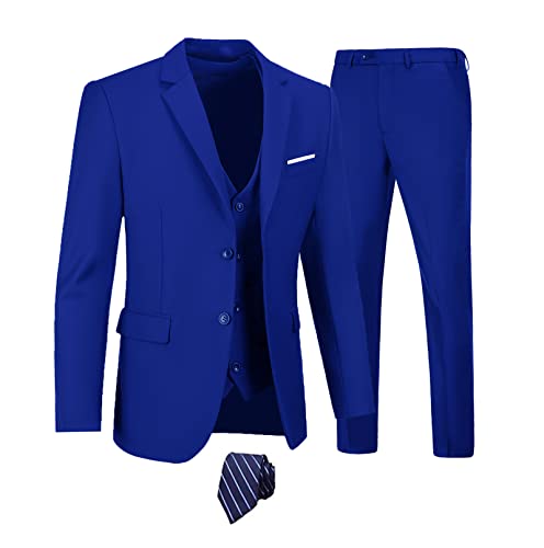 Men's Suits 3 Piece Slim Fit Suit Set,Two Button Wedding Business...