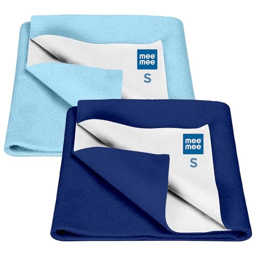 Image of Mee Mee Premium Instadry Cotton Bed Protector Mattress: Ultra-Absorbent, Speedy Drying, Breathable & Soft Sheet for Newborns. Reusable Waterproof Cot Sheet Infant Safe, 0-9 Months, 50x70cm (Pink )