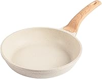 Vista 8 de CAROTE Sartén antiadherente para saltear y freír, sartén para tortillas, sartén de chef de granito no tóxica y saludable, sartén para huevos Blanco