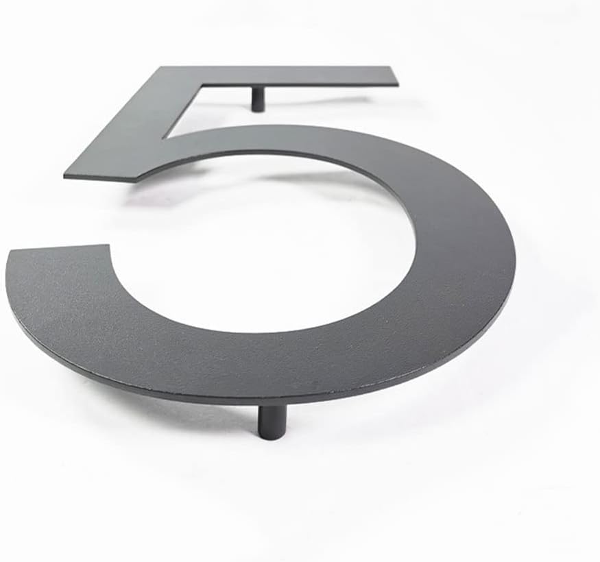 1pcs 200mm Stainless Steel Floating House Number Outdoor Street Address Sign Plates 8” Big Black Door Numbers, For Home Improvement Yard Mailbox 0-9(Number 4)