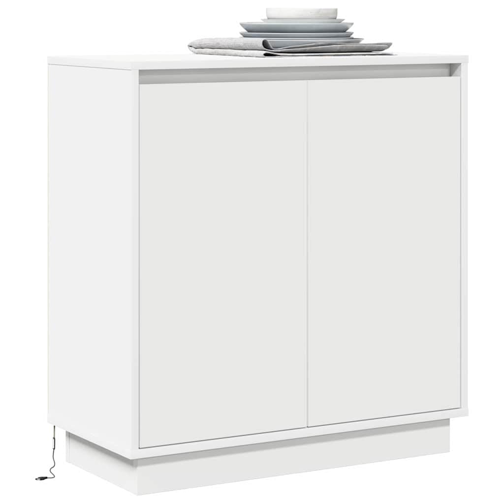 vidaXL Aparador LED Blanco 71 x 34,5 x 75 cm Madera de ingeniería