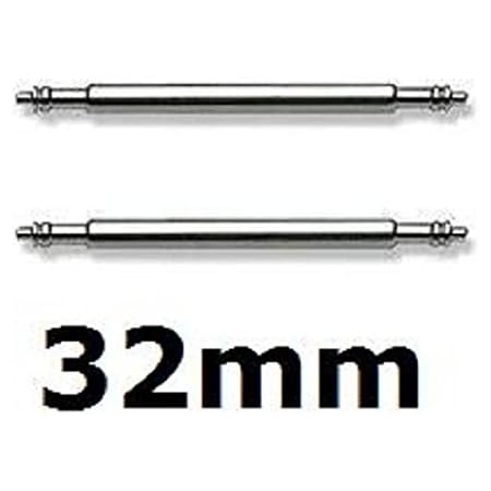2 Stainless Steel Watch Strap Spring Bars 9mm Pins Lugs Links : Amazon ...
