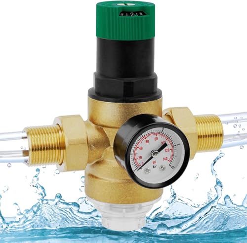 Riduttore di Pressione Acqua 3/4 DN20 Con Regolabile Manometro Acqua