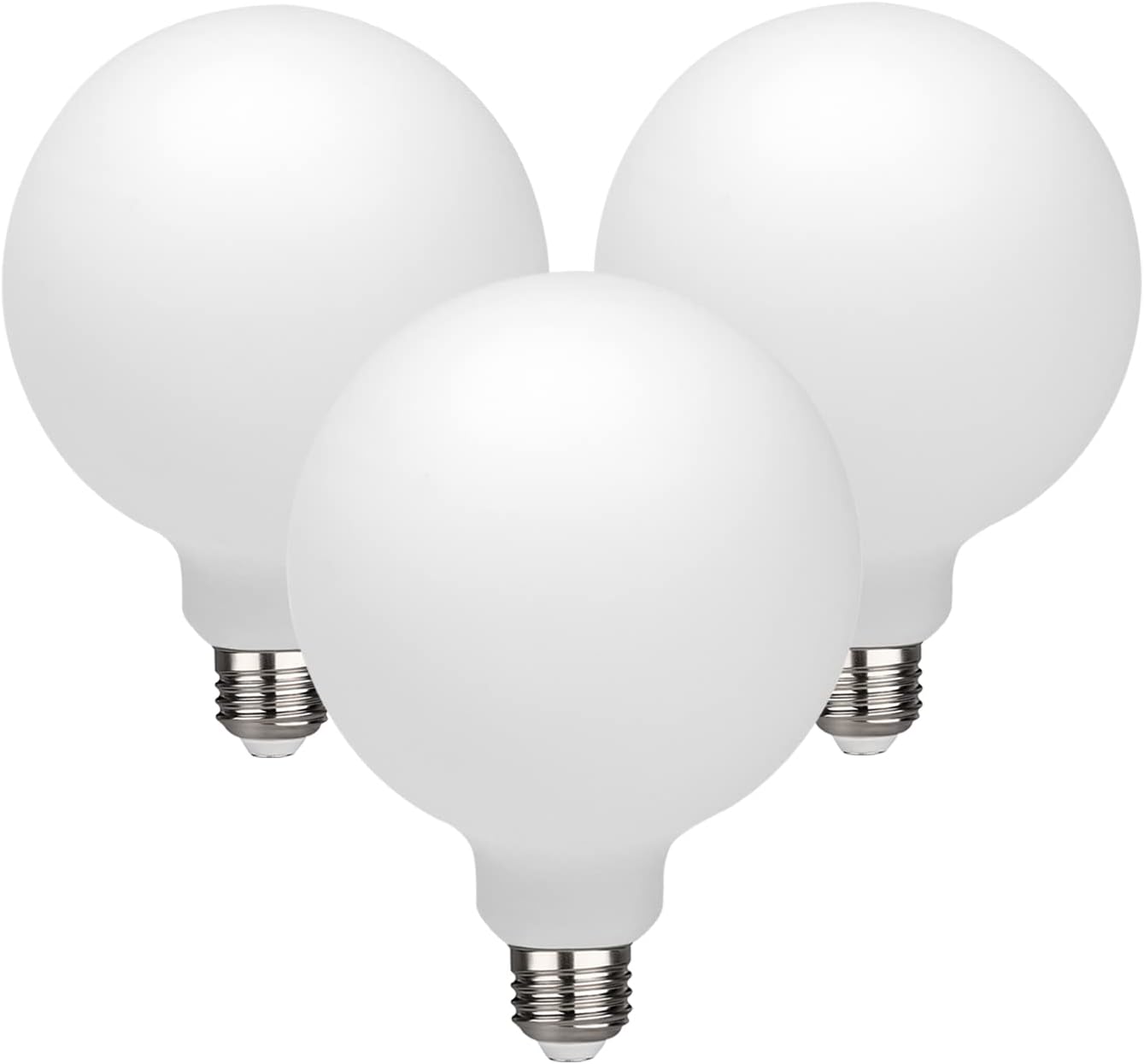 KGC LED Edison Globe Light Bulb, 2700K Warm White CRI 90, LED Filament Light Bulbs, 5.5W Equivalent to 60W, G30(G95) Dimmable 500LM E26 Medium Base, Milky Glass, Bathroom Vanity Mirror Light Pack of 3