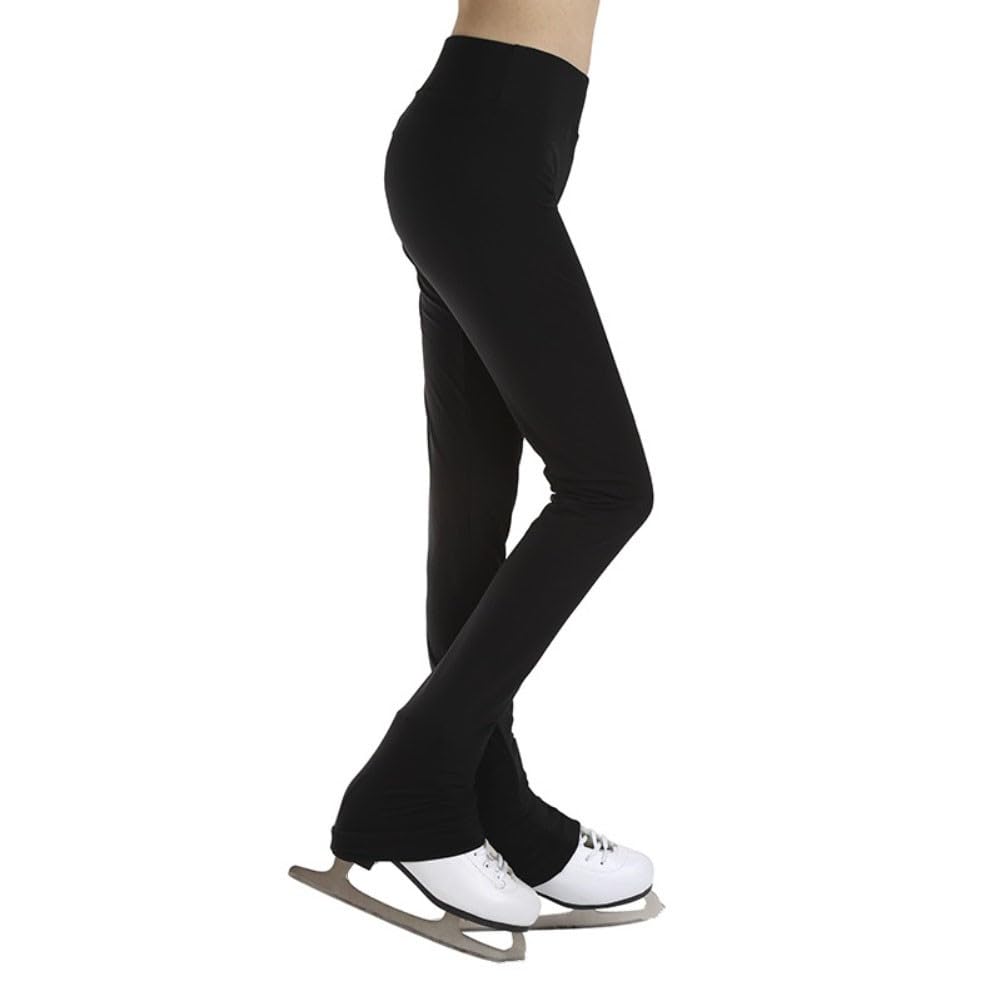 Pantaloni da pattinaggio artistico, foderati in pile, colore nero | Questi pantaloni foderati in pile mantengono i pattinatori caldi e comodi durante lunghi allenamenti sul ghiaccio.