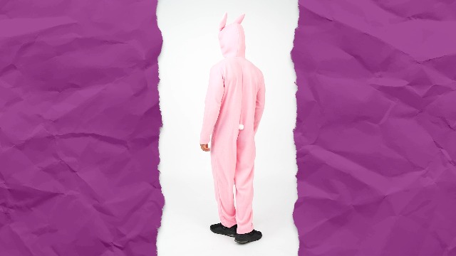 Déguisement Lapin Adulte P’tit Clown – Combinaison Lapin Unisexe Avec Capuche Oreilles, Idéal Carnaval, Pâques, EVG/EVJF, Fêtes Costumées