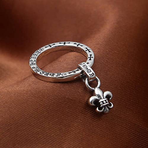 Bague en argent s925 vintage et croix style punk rétro chic