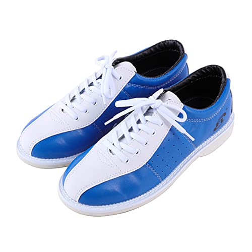 VEACAM Men's Bowling Shoes, Lace Up Walking Shoes Breathable Lightweight Bowl Sport Sneakers Casual Bowling Trainers,Blue,11