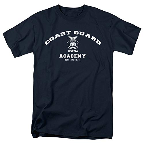 United States Coast Guard Academy Official Circle Logo Unisex Adult T-Shirt, Navy, Large