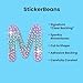 StickerBeans® Rhinestone Alphabet Letter Sticker M - Unique Sparkly Design 2” x 2” Cut-to-Shape Adhesive - Personalization, Collecting, Gifting, Scrapbooking, Decorating Laptops, Phone Cases, All Ages