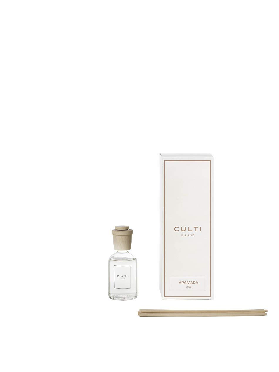 Culti Diffusore Bastoncini Stile da 100 ml Milano | Fragranza ARAMARA, all'arancia Amara e bergamotto - Durata 1 Mese - Metratura da 5 mq