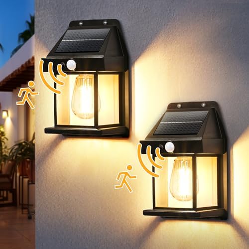 Illuminate Your Outdoors: 5 Solar Powered Wall Lights You’ll Love 5 GIGALUMI Solar Wall Lights Outdoor, Dusk to Dawn Motion Sensor Lights Waterproof, 2 Pack Motion Sensor Solar Porch Lights with 3 Modes, for Patio, Garage, Shed