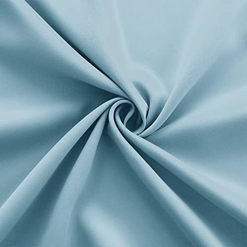 Image of KOUFALL Light Blue Kitchen Curtains 24x36 Inch Length Set of 2 Pack Rod Pocket Short Curtains for Small Bathroom