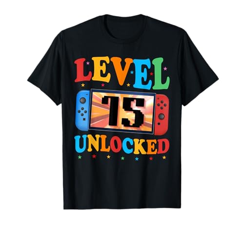 Awesome Level 15 Unlocked 15th Birthday Boy Girl Video Gamer Maglietta
