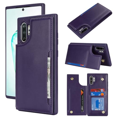 Étui portefeuille pour Samsung Galaxy Note 10 Plus iCoverCase en cuir avec blocage RFID violet