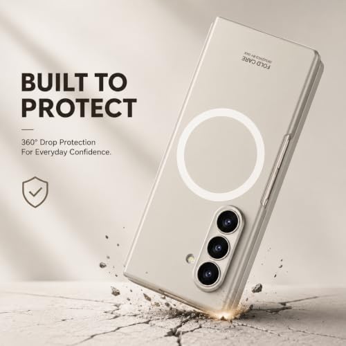 Image of TechTrendz Magnetic Cover [Compatible with MagSafe] for Samsung Galaxy Z Fold 8 Ultra Case Slim Hard PC + Tempered Glass Protective Phone Case for Galaxy Z fold 8 Ultra Back Cover - Titanium Grey