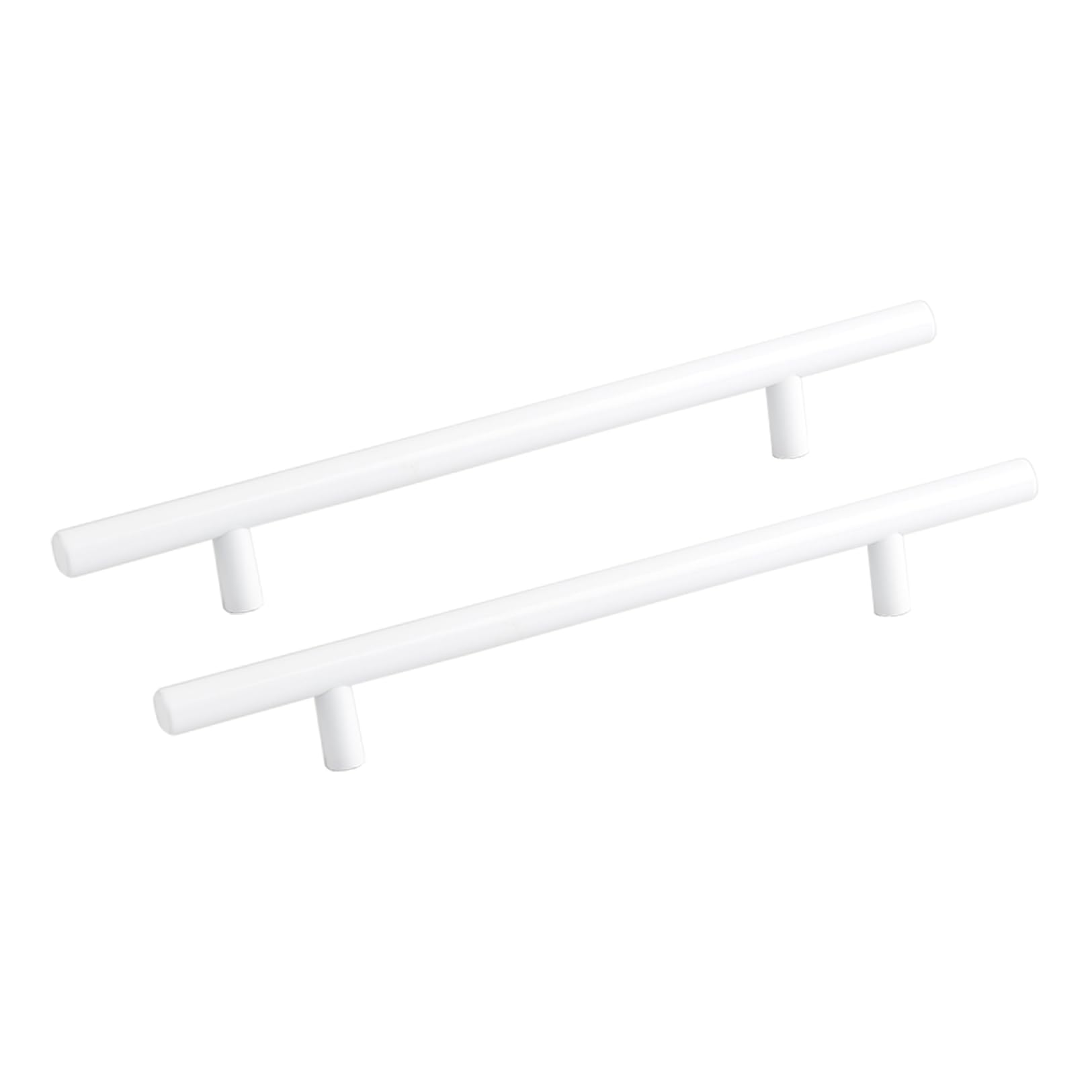 TYYCKJ 2 Pack Furniture Handles Warm White Cupboard Door Handles Aluminum Alloy Wardrobe Handles Solid Kitchen Cabinet Handles Office Drawer Handles (Hole Distance 128mm)