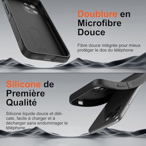 Housse iPhone 11 Pro silicone premium avec doublure microfibre douce