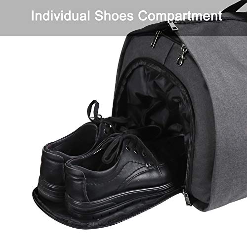 IVESIGN 2 in 1 Carry-on Travel Garment Bag Convertible Suit Duffle Bag with Shoulder Strap and Shoes Compartment Weekender Bag for Men Women
