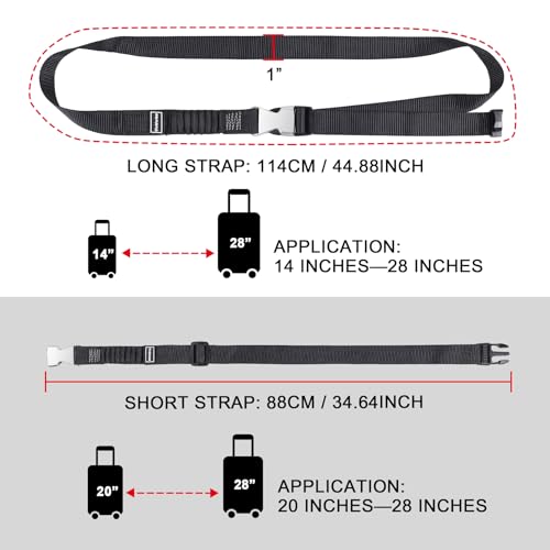 Luggage Straps, Stretchable Luggage Connector Straps for Suitcases, Metal Buckle Add A Bag Adjustable Attachment Accessories Belts3