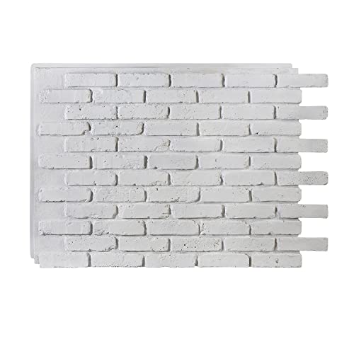 AZ Faux High-Density Polyurethane Faux Brick Wall Textured Panels for Interior and Exterior Decor | Brick Wall Paneling | Old Medford Brick | 47" L x 32" H x 1" D | 1-Panel | Iceberg Brick