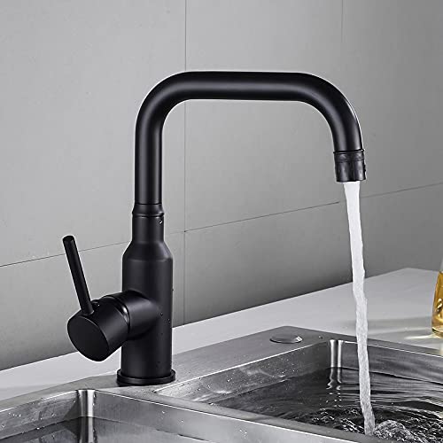 Rubinetto per lavello da Cucina per Bar Agriturismo Commerciale, Rubinetto da Cucina Girevole in Ottone, Rubinetto Girevole per Bagno, Miscelatore per lavabo, Rubinetto per lavabo Nero/Cromo/Nichel