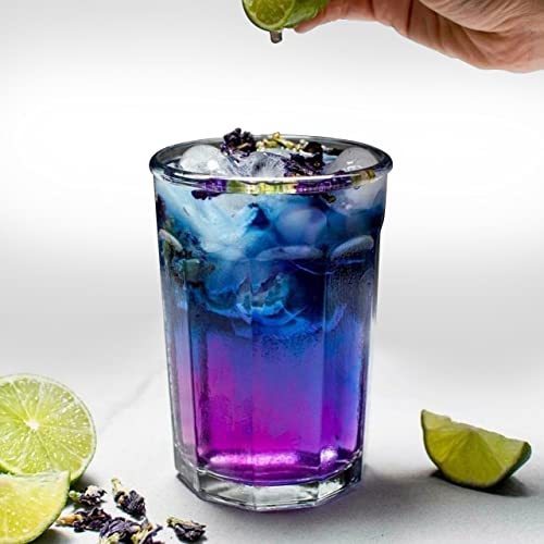 Foto von BLUE TEA - Blauer Blumentee - 30 Pyramiden-Teebeutel | Macht natürlichen blauen, lila, rosa Eistee, Kühler, Cocktails, Mocktails | Entkoffeinierter Kräutertee - GMO-frei