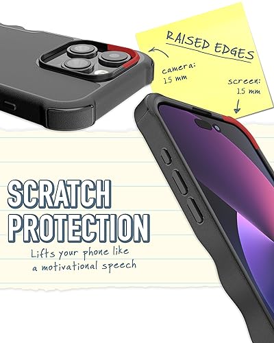 Smartish iPhone 15 Pro Protective Magnetic Case - Gripzilla Compatible with MagSafe [Rugged + Tough] Heavy Duty Grip Armored Cover w/Drop Tested Protection for Apple iPhone 15 Pro - Black Tie Affair - Thumbnail 4