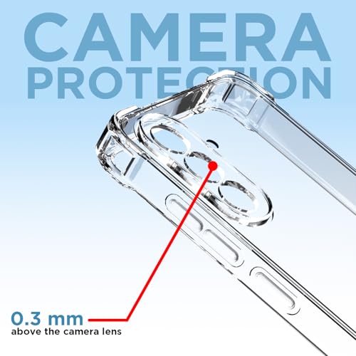 Image of Amazon Basics Back Cover for Samsung Galaxy A56 5G PC + TPU Clear Transparent Raised Edges Shockproof Protective Phone Bumper Case(Transparent)