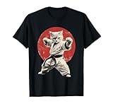 Cat Karate Judo Japan Japanese Flag Funny Graphic T-Shirt