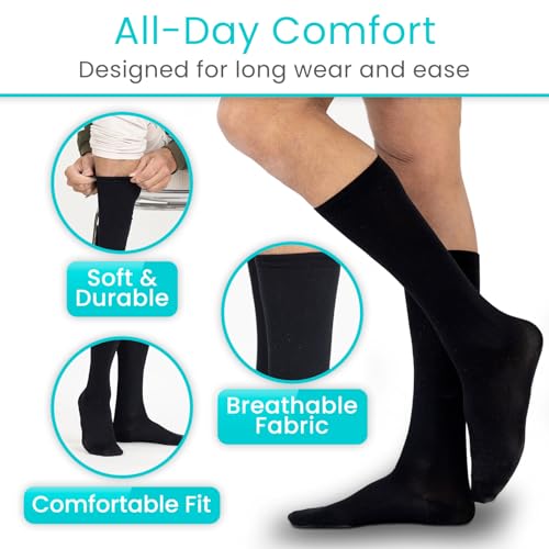 Image of Vive Compression Dress Socks for Men & Women Graduated Compression Knee High Stockings - For Swelling, Varicose Veins, Enhanced Circulation, Airplane Travel, Athletic, All-Day Wear