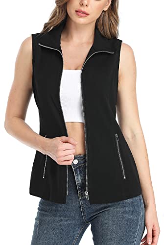 MISS MOLY Women's Lightweight Vest Casual Zip Up Utility Vest Hiking Golf Sleeveless Jackets with Pockets4