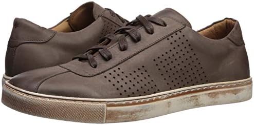 Brothers United Men's Leather Luxury Lace Up Perf Detail Sneaker, Brown Washed Nappa/Brushed Sole, 12 M US | Image 6