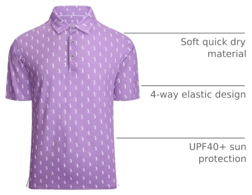 Image of Damipow Premium Golf Shirts for Men Dry Fit Performance Polo Short Sleeve Collared Shirt