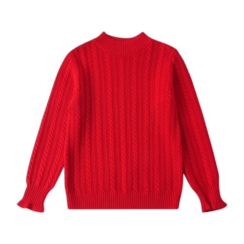 Toddler Baby Girls Knitted Sweater Warm Solid Pullover Top Kids Crew Neck Sweater Autumn Winter Outfits