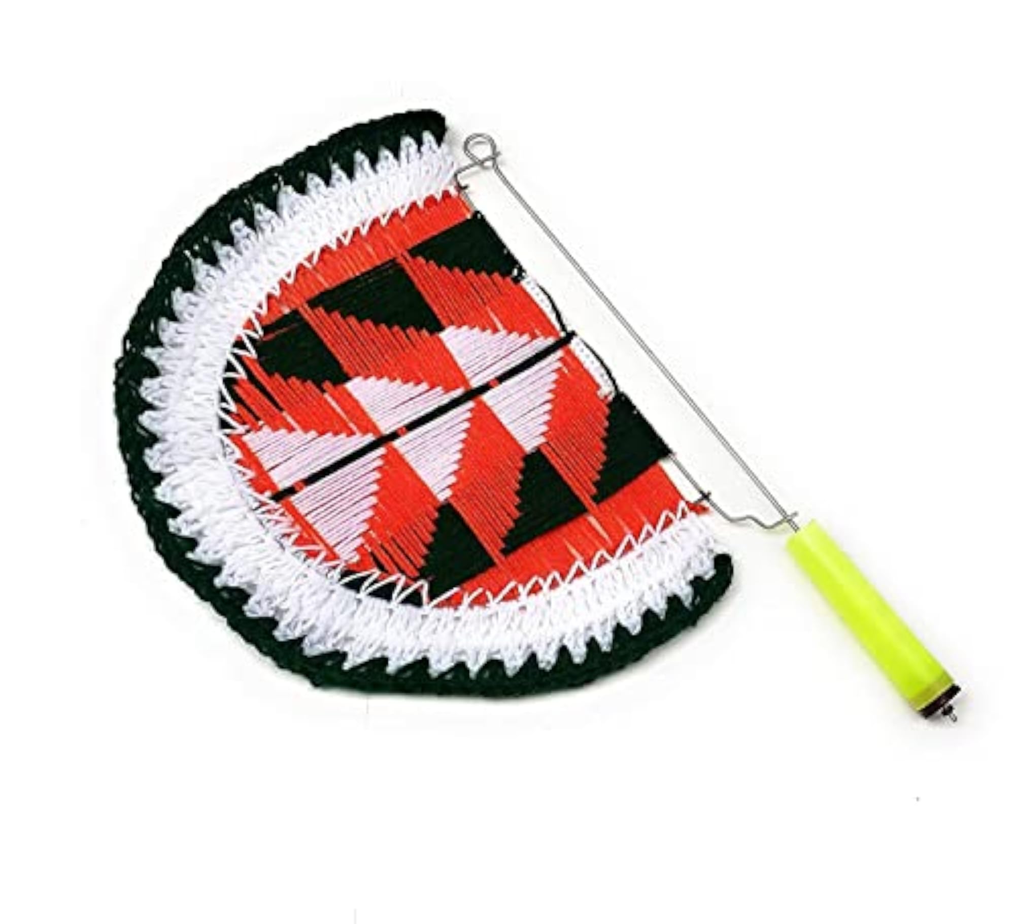 Handmade Crafting Fan Set of 4, Bamboo and Knitted